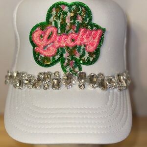 White Lucky HUGE DIAMOND BLING!